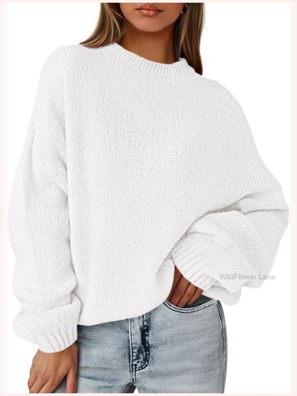 Oversized Chunky Knit Pullover Sweater Dressy Casual Long Sleeve Winter Top